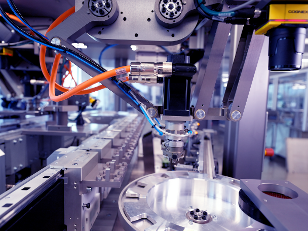 Close-up of modern hardware assembly showing high precision and focus